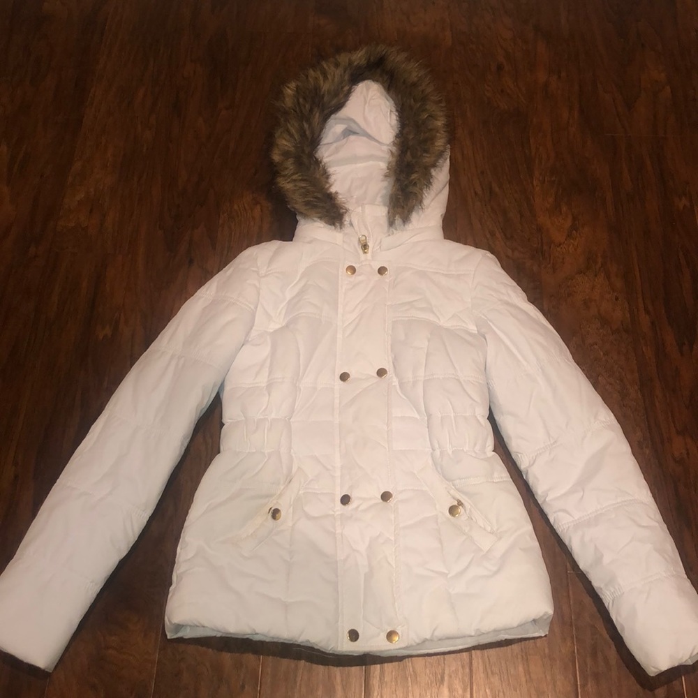 Winter coat with fur hood